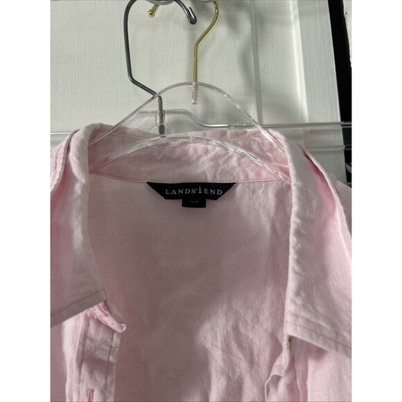 lands end womens Pink Sleeveless linen Blouse Size 14 - Picture 2 of 7